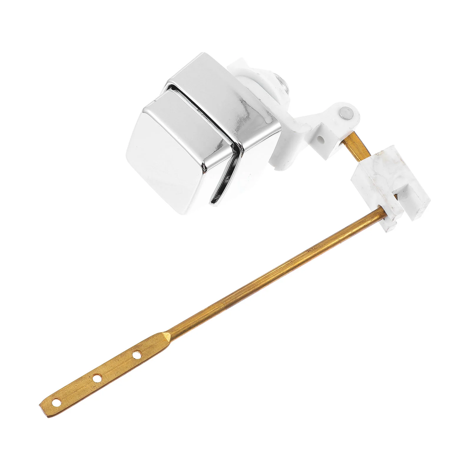 

1Pc Toilet Flush Tank Lever Button Copper Toilet Flush (Silver)
