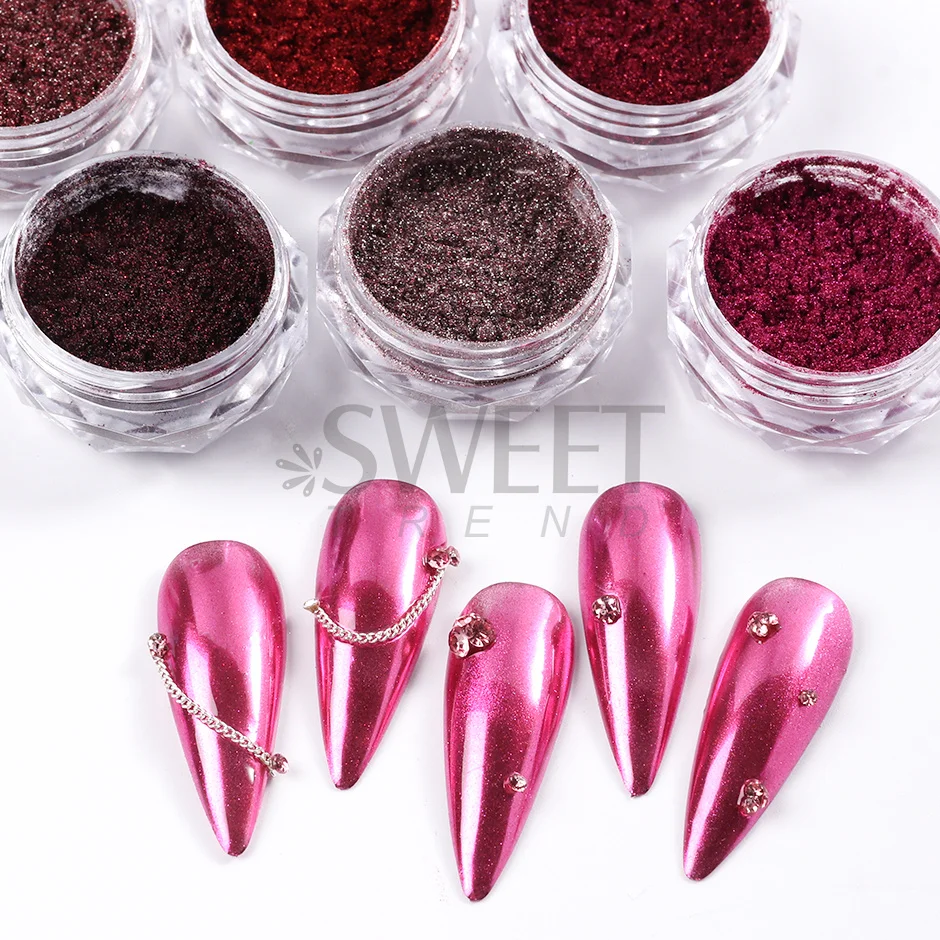 Red Chrome Mirror Color Nail Powder Magic Metal Glitter Pigment Rubbing  Dust Holographic Pearl Powder Nail Art Decoration Flake - AliExpress