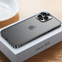 Premium Aluminum Alloy Shockproof Phone Case with Metal Frame & Lens Protection - iPhone 12 Pro (Black)