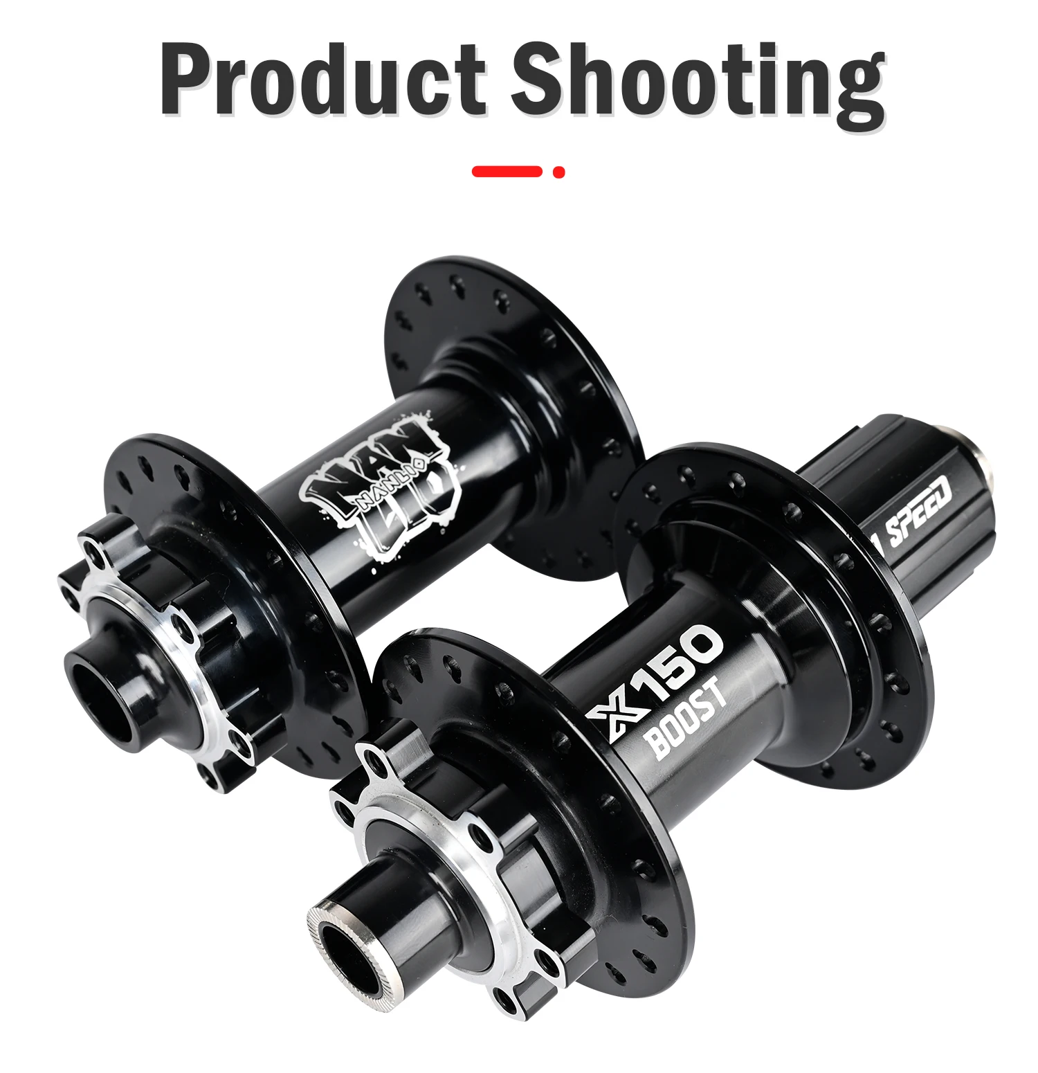 Paire De Hubs (moyeux) VTT BOOST - 150mm, 6 Pattes, 32 Trous, Compatible 8 à 12 Vitesses, En Aluminium