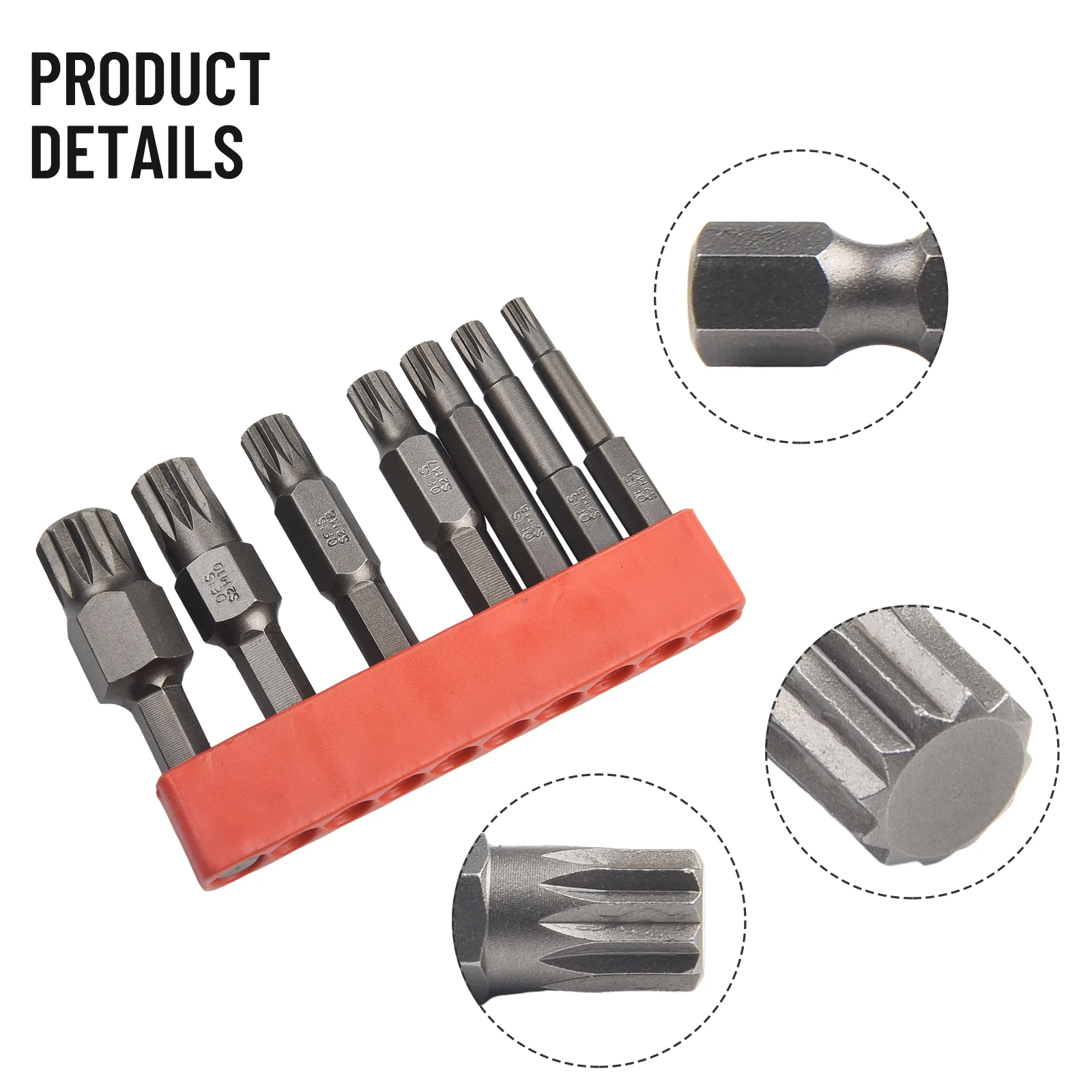 7 teile/satz 50mm 12-Punkt-Torx-Schraubendreher Bit Sechs kant schaft magnetischer elektrischer manueller Schrauben dreher Bohrer Werkzeug m4 m5 m6 m7 m8 m10 m12 – Detail 4