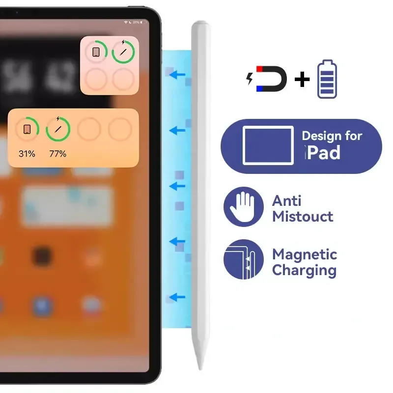 

Стилус для планшета Apple Pencil 2-го поколения, магнитный стилус для беспроводной зарядки для iPad Pro 11 12,9 Air 5 mini 6