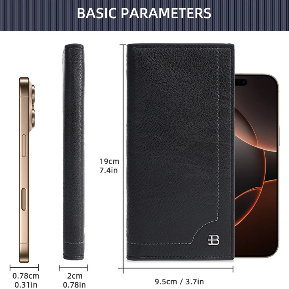 1Pcs Large-Capacity Men's Long Wallet with Zipper Coin Pocket, Multiple Card Slots, Multifunctional Business Wallet, Business Casual Travel Portable Gift