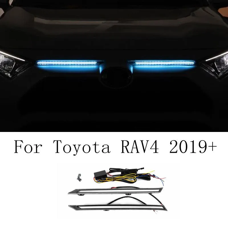 

Дневные ходовые огни для Toyota RAV4, декоративные дневные ходовые огни для капота двигателя автомобиля, 2019, 2020, 2021, указатели поворота