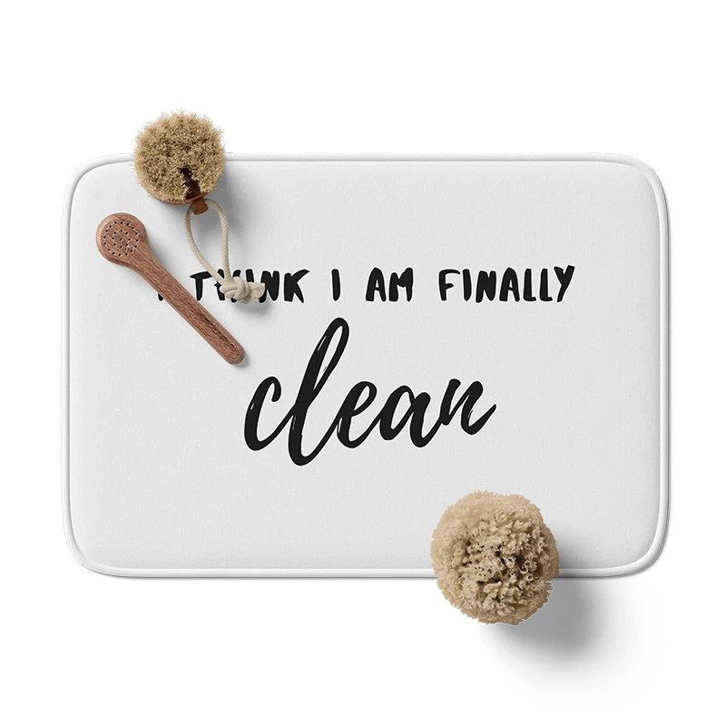Gaslight Gatekeep Girlboss I Think I am Finally Clean Bath Mat with Non Slip Base Absorbent Super Cozy Flannel Bathroom Shower