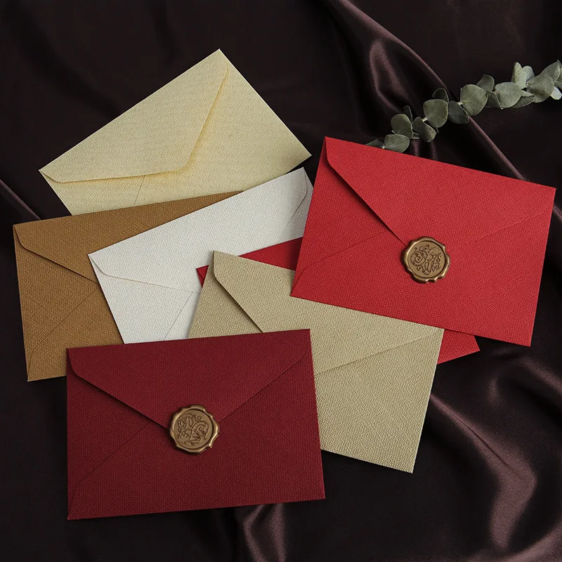 50pcs/lot High-grade Envelope Western Linen Texture 130g Paper Postcards Envelopes for Wedding Invitations Business Stationery