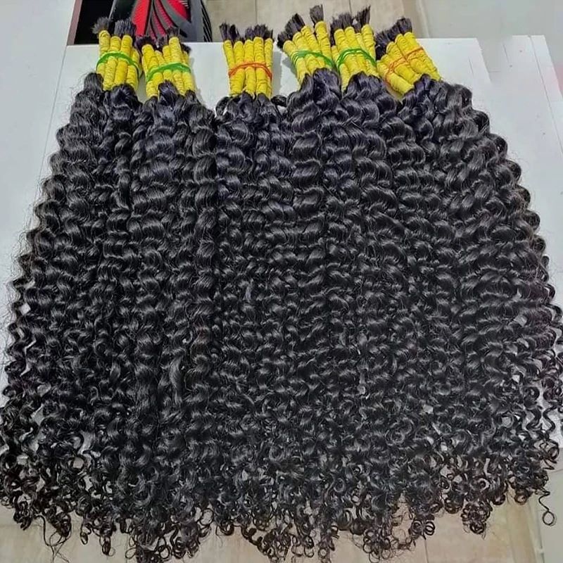Human Hair Deep Wave Bulk Braiding Hair Unprocessed No Weft Boho Braids Extensions Brazilian Remy Curl