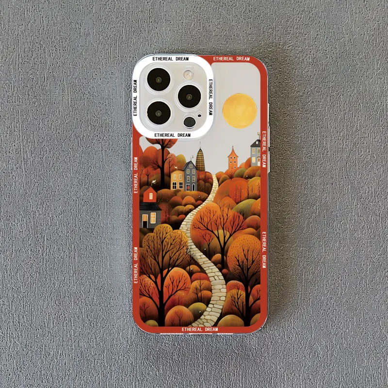 Autumn Forest Leaves Transparent Phone Case