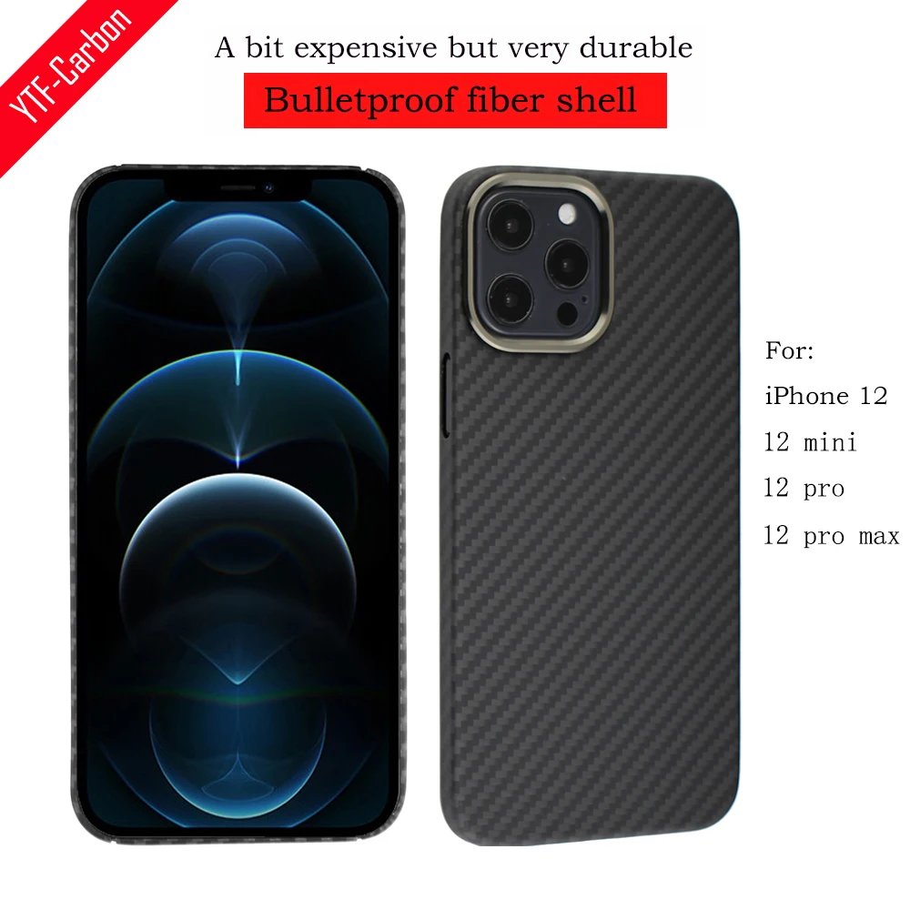 

УГЛЕРОДНЫЙ чехол YTF для iPhone 12 Pro Max, чехол из арамидного волокна, минималистский мужской чехол, iphone 12 mini 12 Pro 5G (металлическое кольцо) оболочка