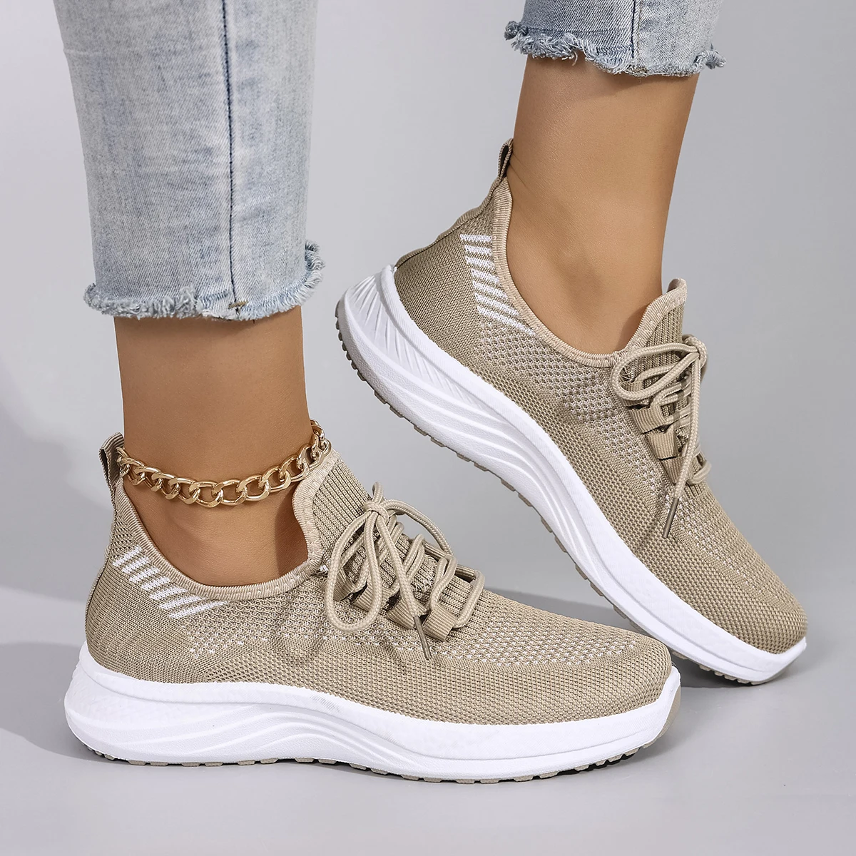 أحذية نسائية صيفية مسطحة من القماش الشبكي قابلة للتنفس، أحذية نسائية كاجوال، أحذية رياضية، تخفيضات، شحن مجاني