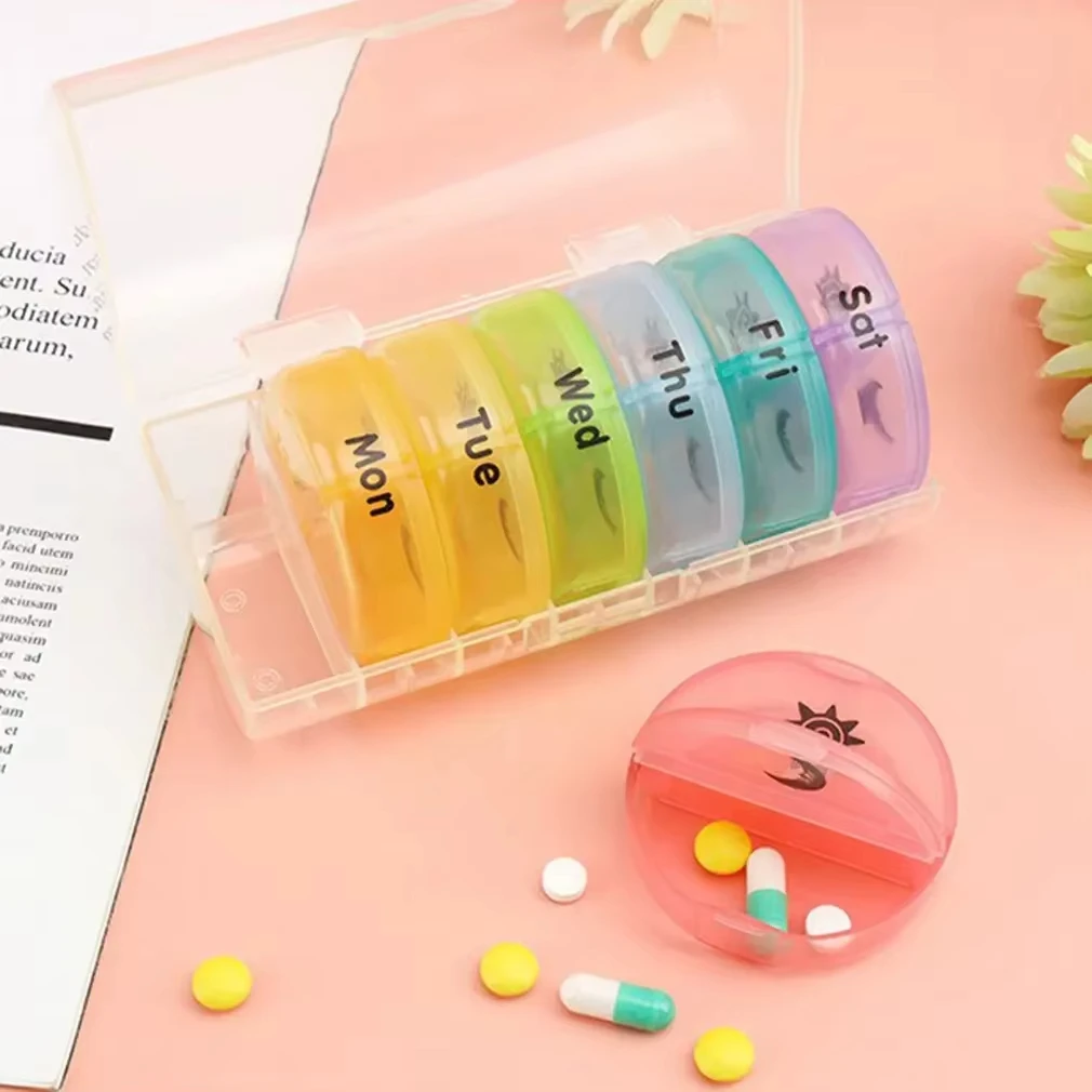Weekly Medicine Storage Organizer - Portable Pill Box and Tablet Dispenser