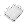 Ceramic Rectangular Bathroom Vessel Sink, 19'' X 15'' Above Counter Porcelain Small Sink, White Body With Black Trim On The Top 4