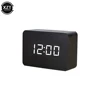 Alarm Clock LED Wooden Watch Table Voice Control Digital Wood Despertador USB Powered Electronic Desktop Clocks 5
