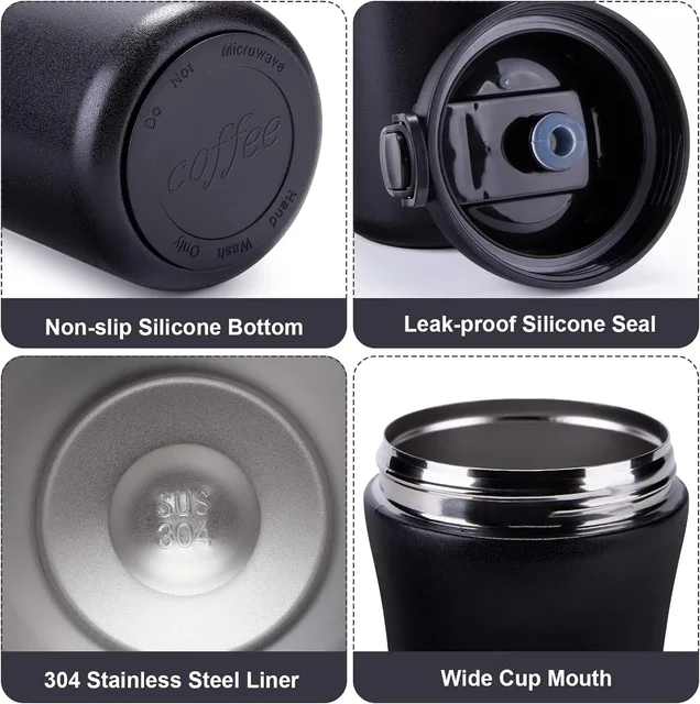 400ml Coffee Cup Stainless Steel Thermos with Straw Double-layer Vacuum Insulated Bounce Cup Portable Travel Car Creative Cup 4