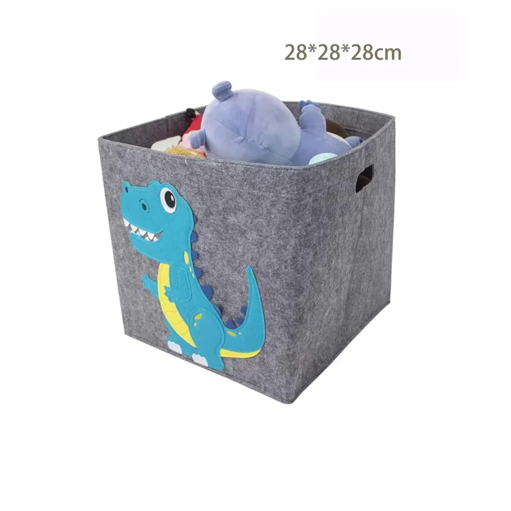 Cube Folding Toy Storage Box | Felt Fabric Basket for Cartoon Animal Nursery