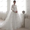 Classic Wedding Dresses Vintage Bridal Gowns Full Sleeves Robes Lace Appliques Sweep Train Graceful Vestidos De Novia Customized 1