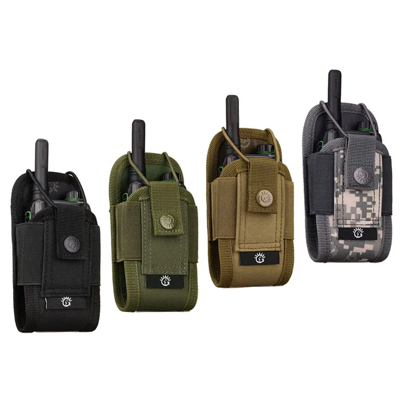 1000D Tactical Molle Radio Walkie Talkie Pouch Waist Bag Holder Pocket Portable Interphone Holster Carry Bag for Hunting Camping