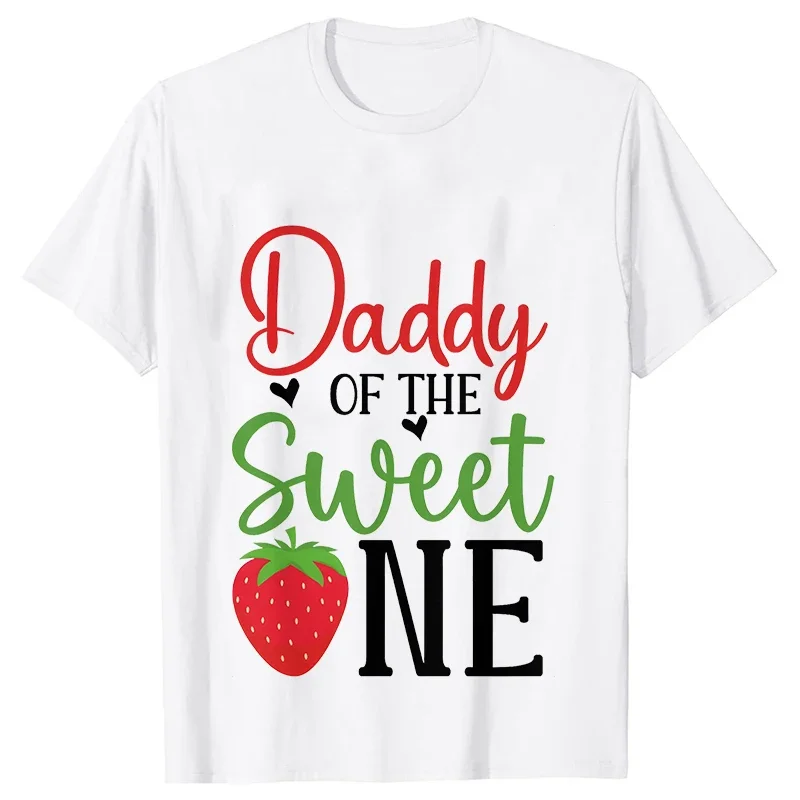 Sweet One Strawberry Birthday Party T-shirt Casual Top T Shirt Family Matching Girls 1st Birthday Graphic Adult Kids Tee T-Shirt 4