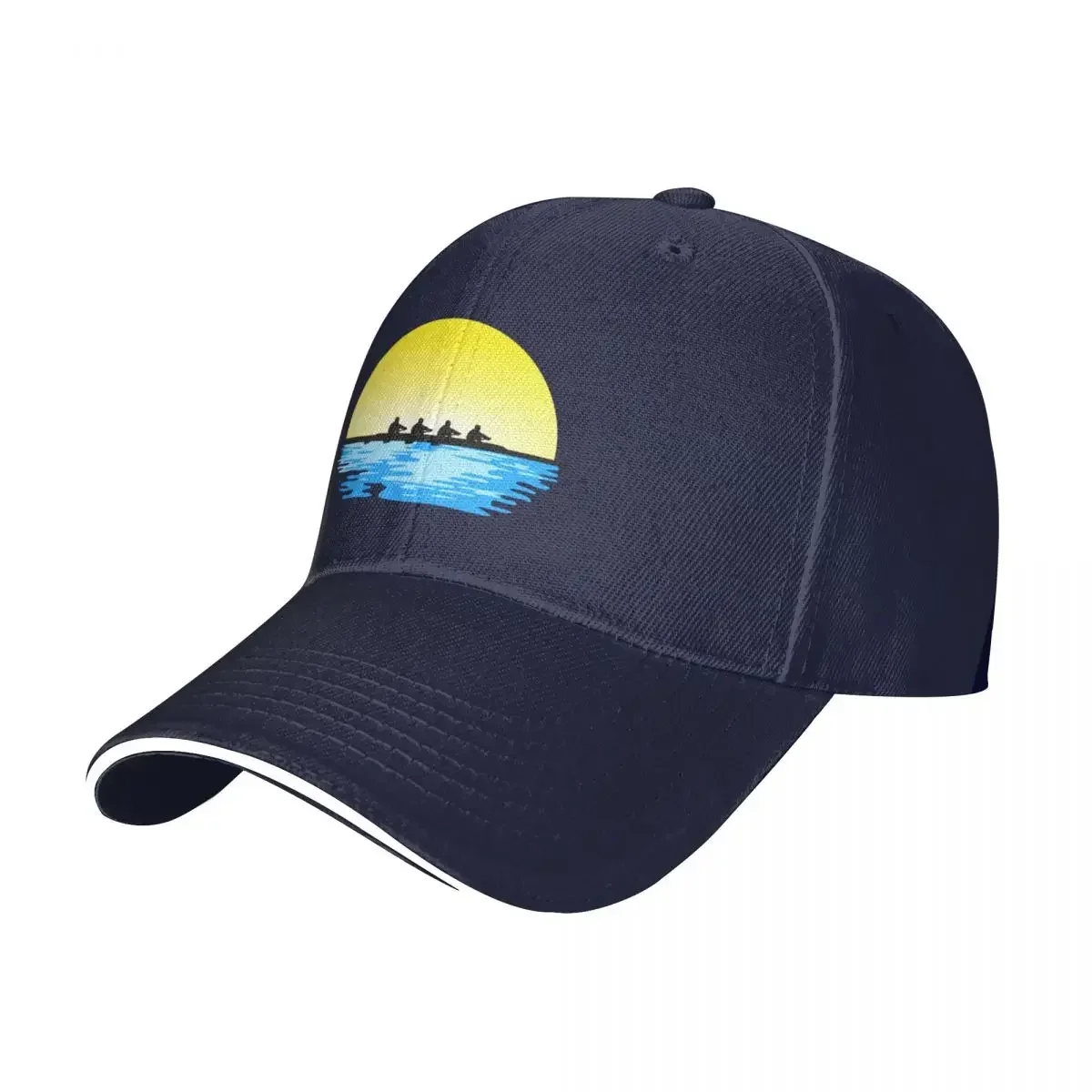 

Rowing, Crew, Quad Rowing team on water and sunset Baseball Cap black Sports Caps Elegant Women's Hats Men's