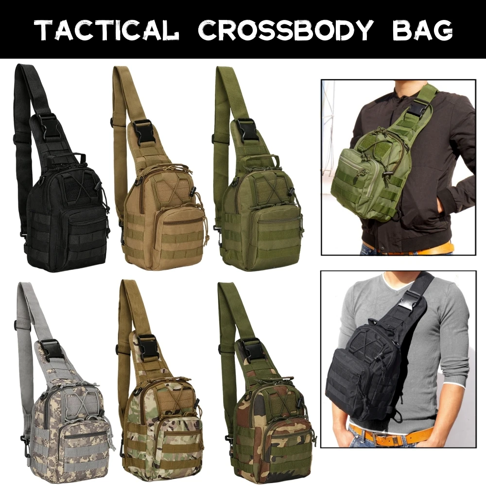 

Tactical Military Shoulder Bag 800D Waterproof Oxford Small Chest Bag Outdoor Sports Sling Backpack for Hunting Hiking Camping