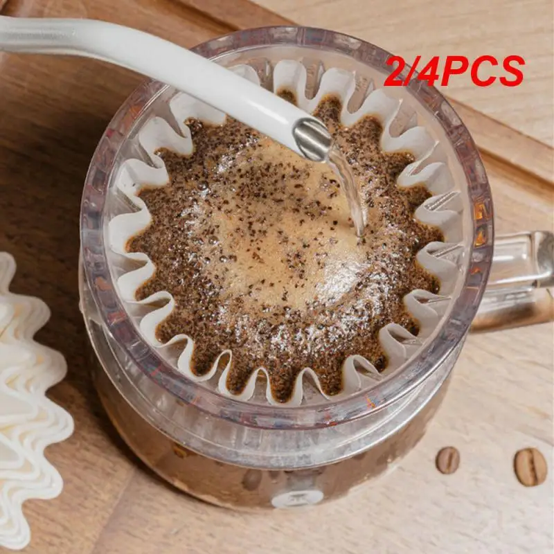 

2/4PCS B75 Wave Coffee Dripper Crystal Eye Pour Over Coffee Filter PCTG 1-2 Cups Coffee Maker Flat Bottom Increase Uniformity