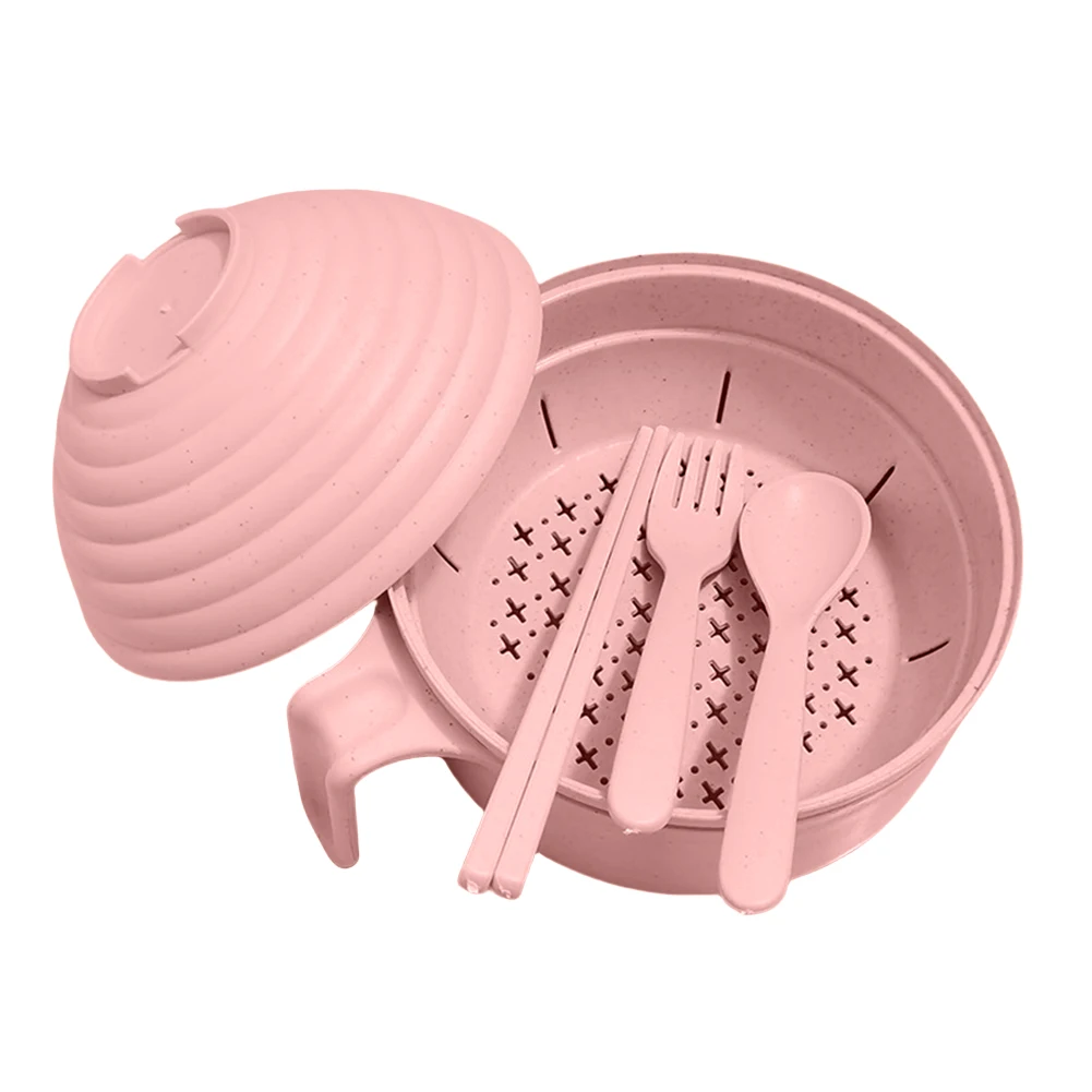 Cutlery Set Western Style Cutlery Set Picnic Cutlery Set Picnic Tableware Camping Cutlery Set Ramen Cooker Ramen Bowl Set W/ Spoon Chopsticks Fork Microwave Cooker Bowl Set College Dorm Room Apartment Essentials