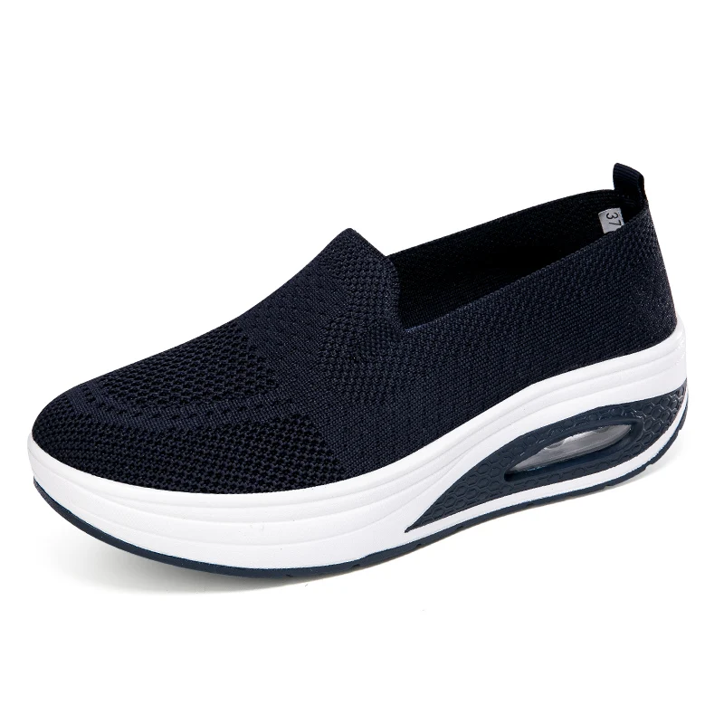 Casual women's sneakers Breathable mesh lightweight loafers Walking comfort flat women's shoes plus size 4