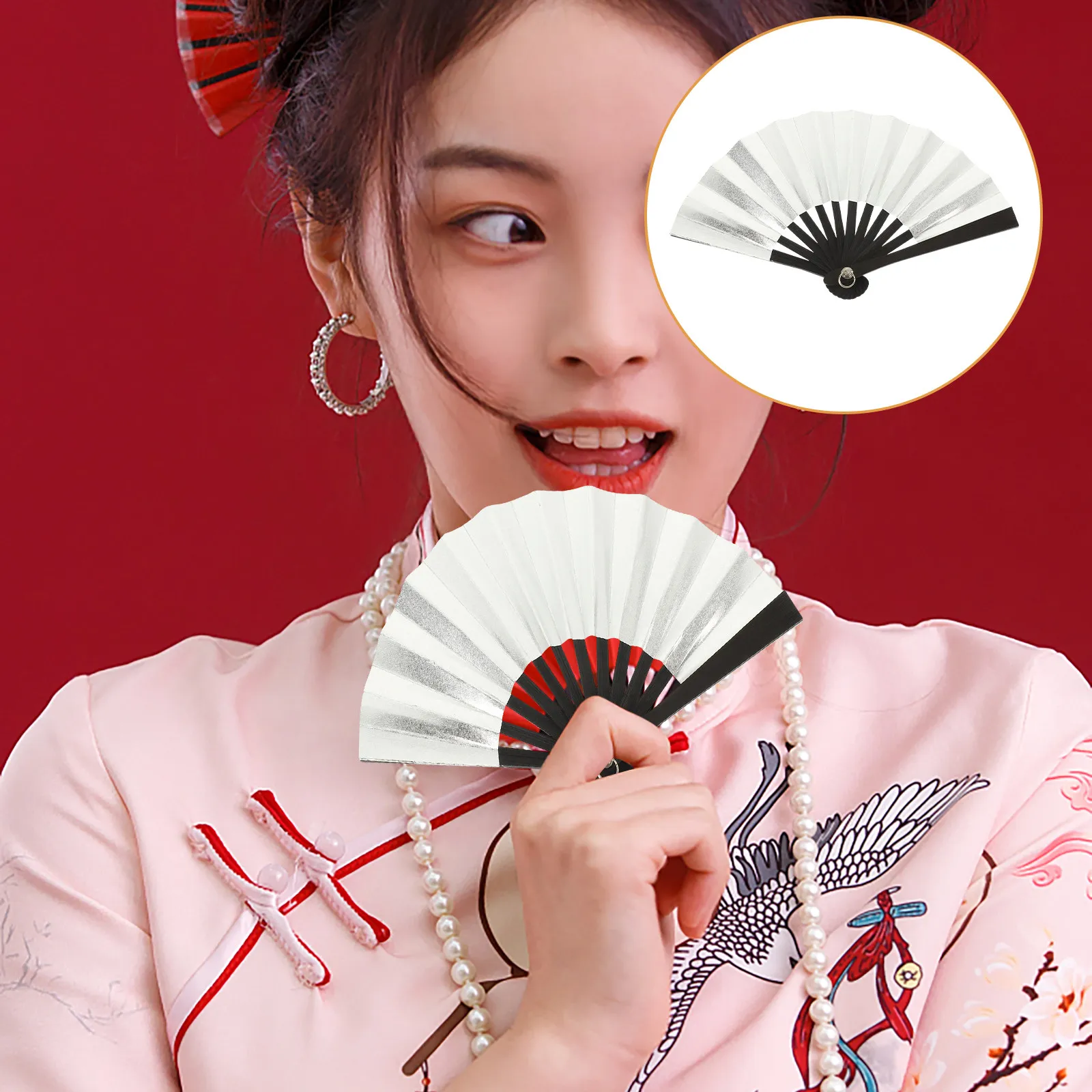 미니 접이식 팬 아름다운 심플한 디자인 사진 및 이벤트용 휴대용 경량 팬 미니..