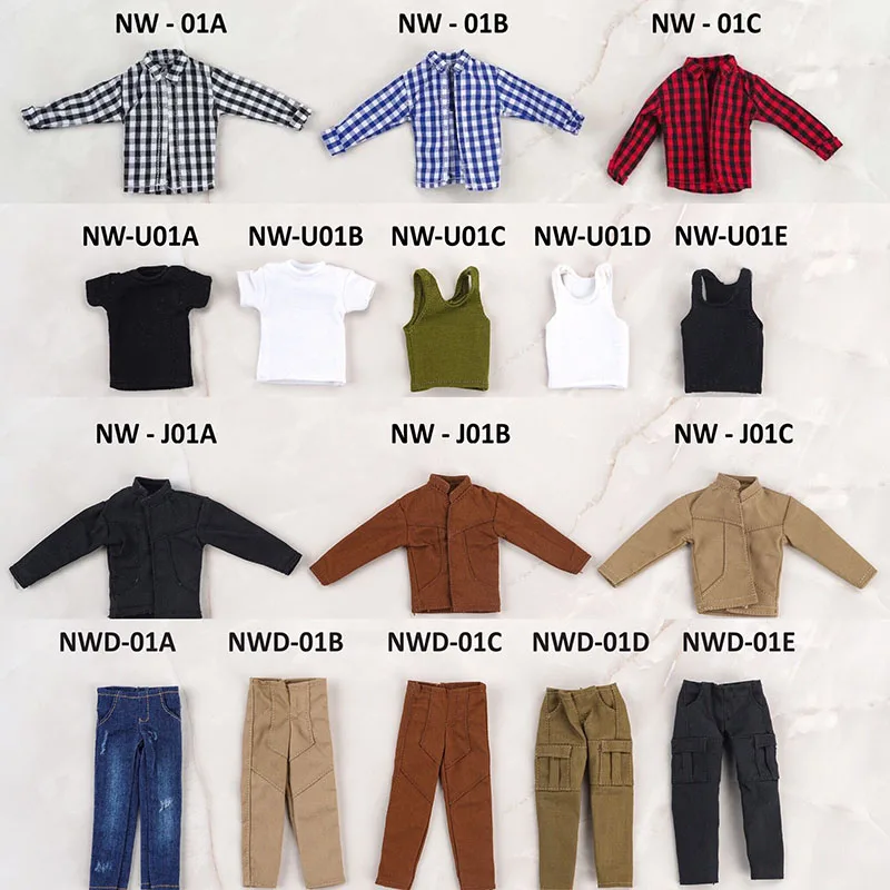 112ScaleMaleModelClothesShirtPlaidLongSleeveCasualJacket