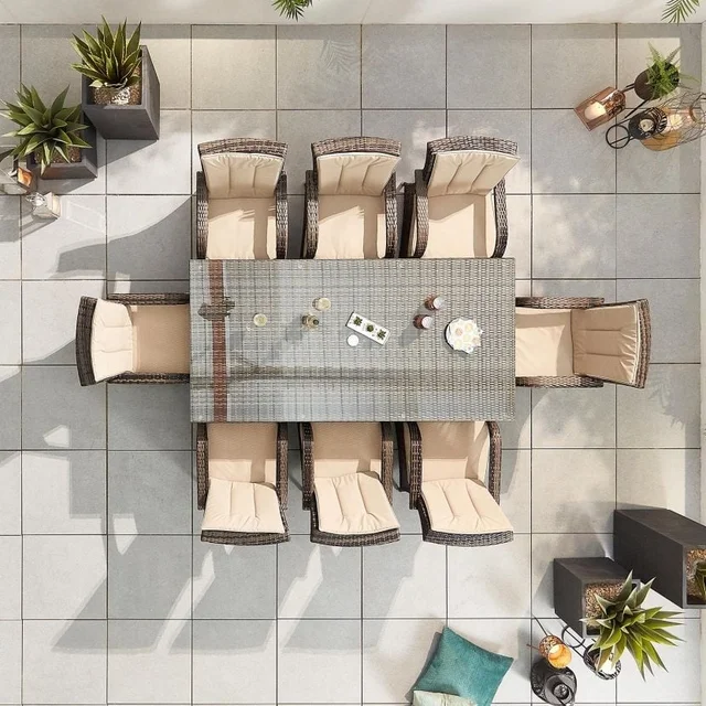 Outdoor Wicker Garden Dining Sofa Set 4