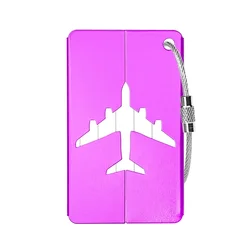 Premium Aluminum Durable Luggage ID Tag - Stylish & Portable Identification Holder (1/10 Pack) (1 PC-Purple)