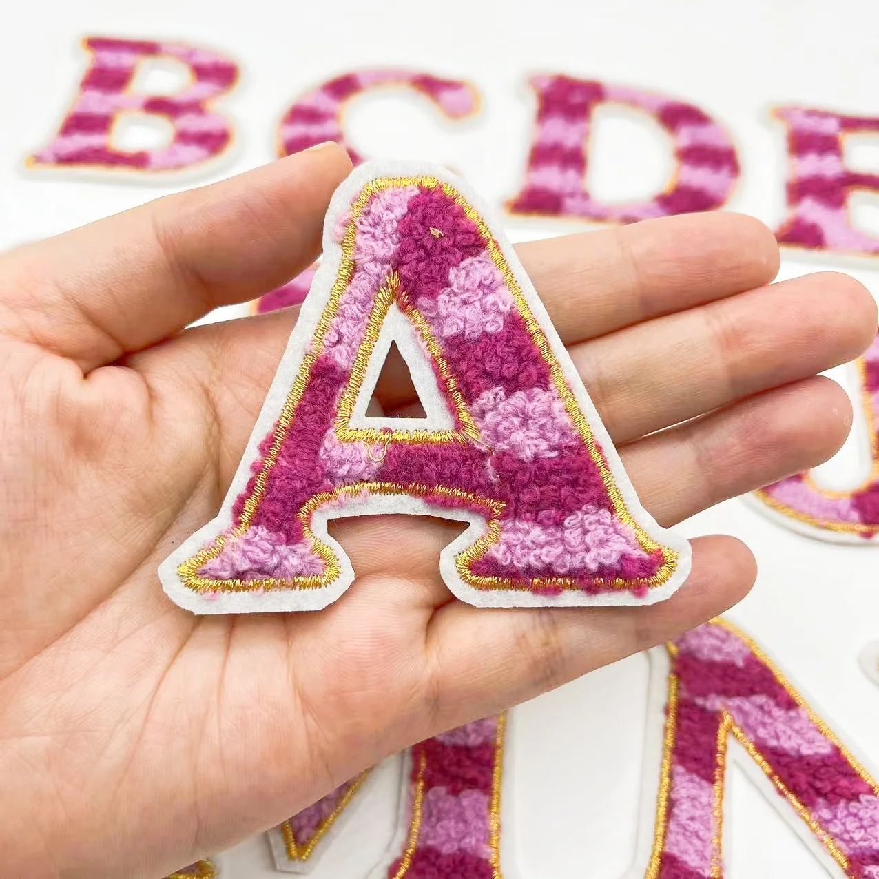 Dark-purple-Letters-Chenille-Embroidered-Iron-On-Patch-Applique-Diy ...