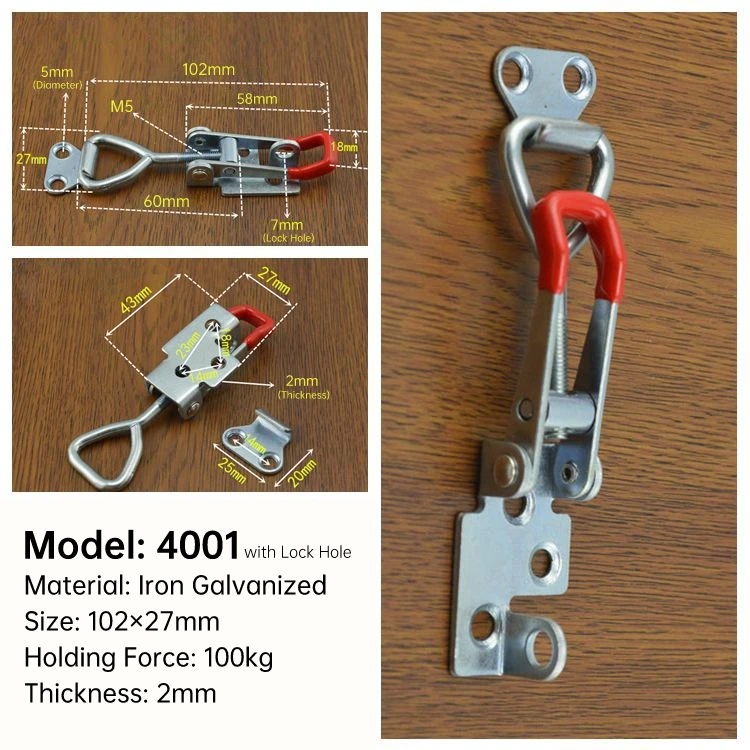 Adjustable GH-4001-SS Toggle Clamp Stainless Steel Door Bolt Type Fixture Quick Clamp For Doors Household Appliances Hand Tools toggle latches