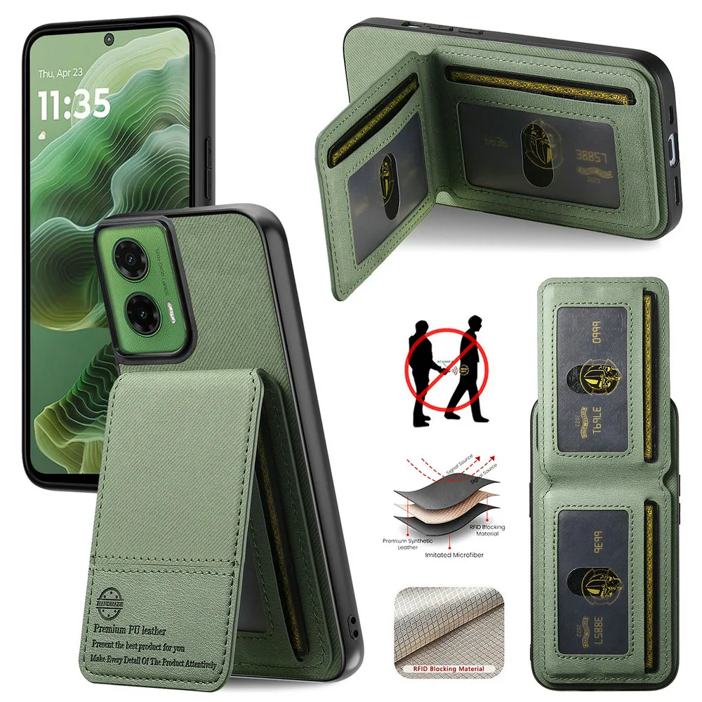 RFID Block Leather Card Case Back Cover