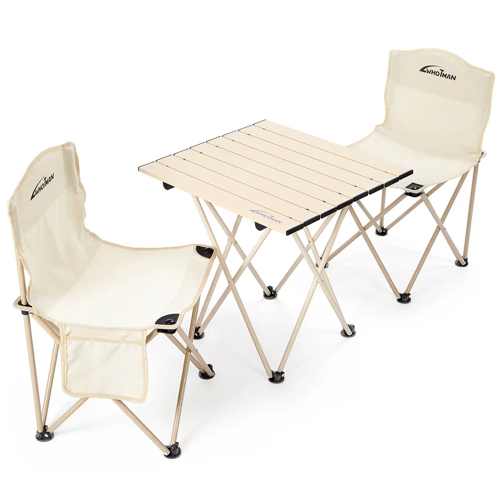 Camping Folding Chair with Table Set Picnic Outdoor Folding Table Chair Aluminium Alloy BBQ