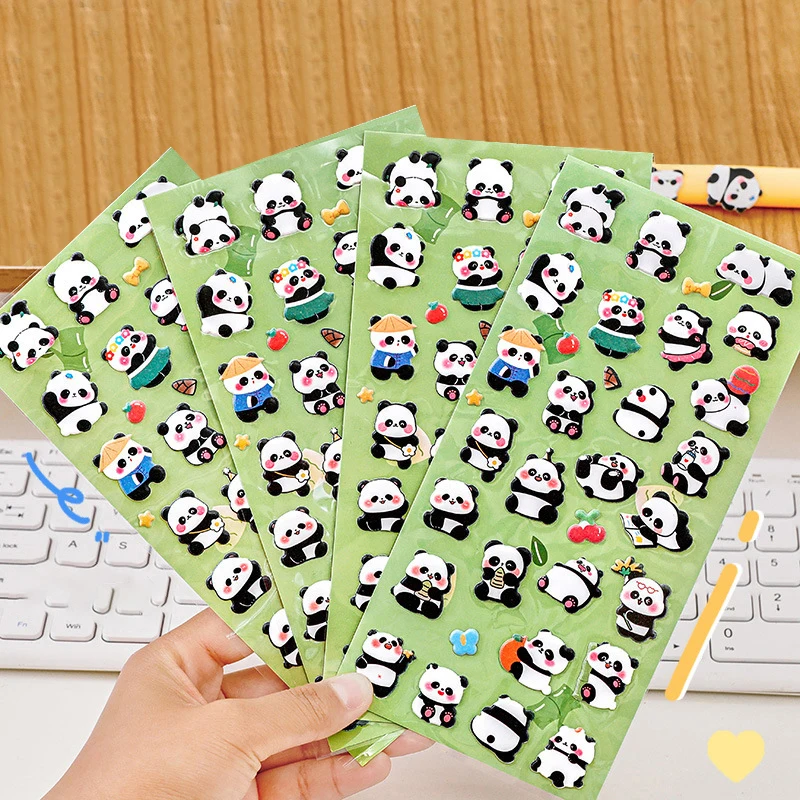 Kawaii Cartoon 3D Puffy Bulk Stickers Panda Stereo Bubble Sticker Per Fai Da Te Scrapbooking Diario Album Decorazione Cancelleria Sticker