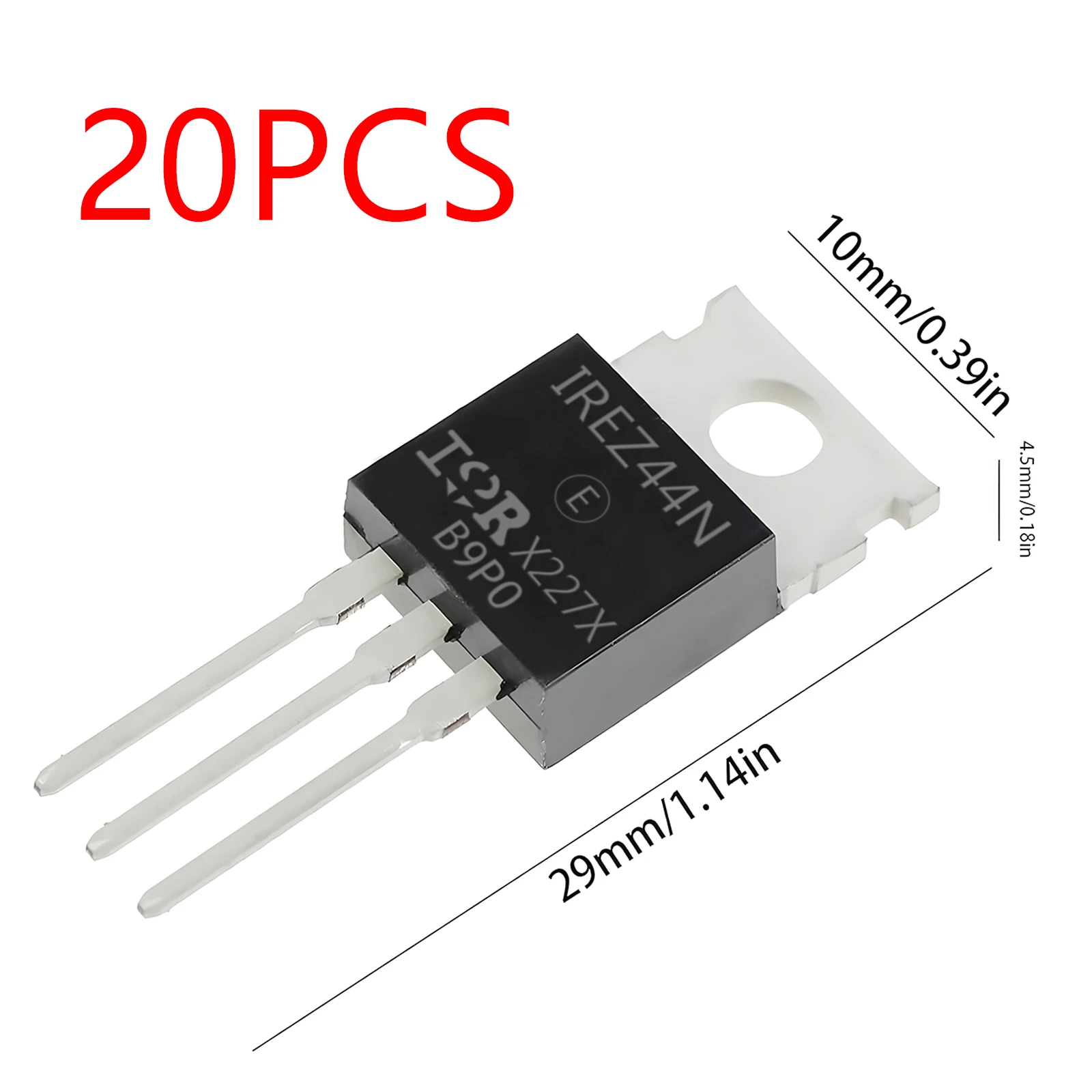 20 Piezas IRFZ44N Transistor MOSFET Canal N 55V 49A - Componente Electrónico TO220 Para Proyectos Y Experimentos