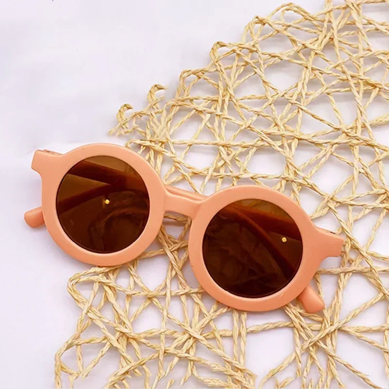 Kids retro round cartoon boy & girl sunglasses vintage baby toddler colorful shades UV goggles