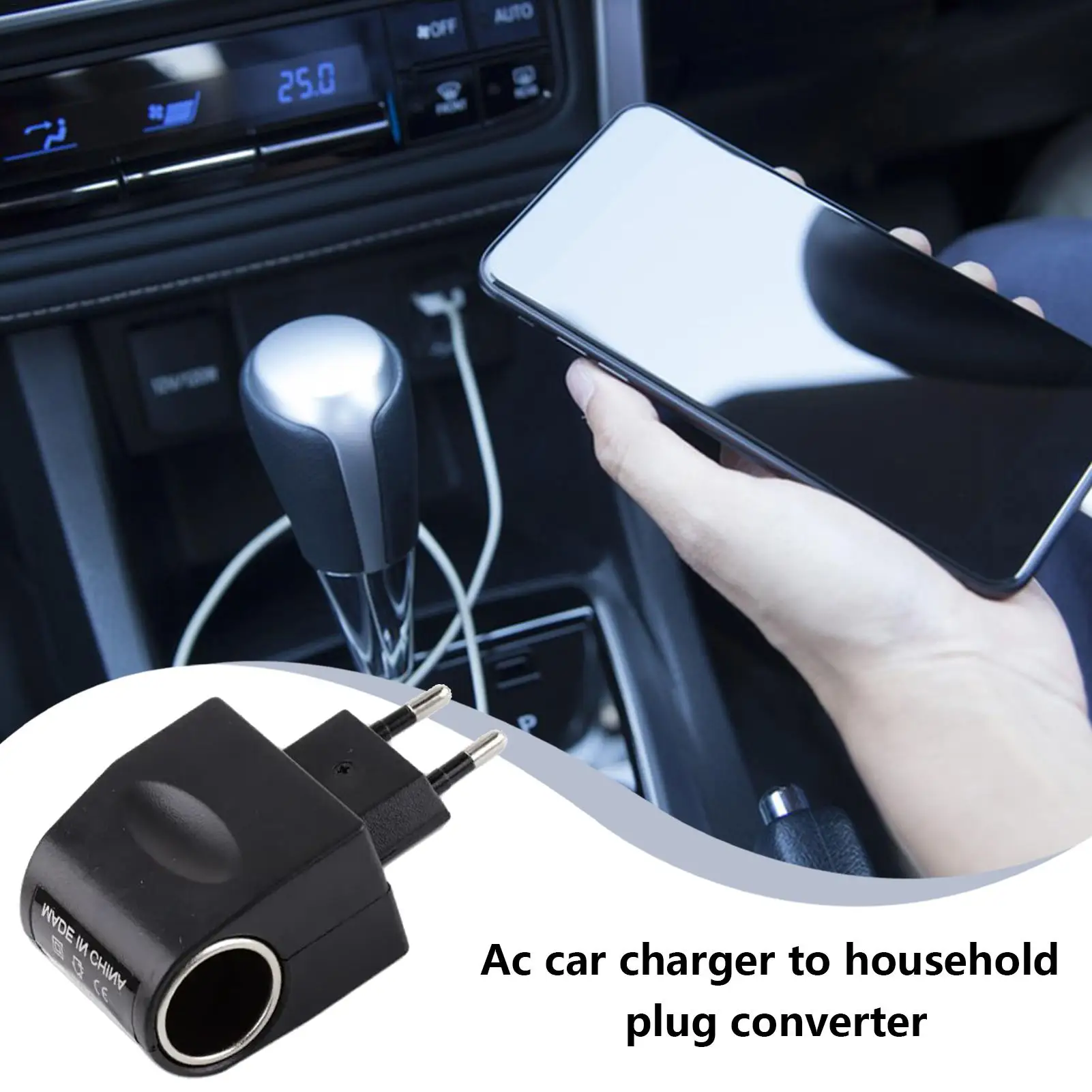 12 Volt Car Adapter Stable Lighters Converter 220V To 12V With LED Indicator Black Automotive Accessories AC To DC Car Adapter