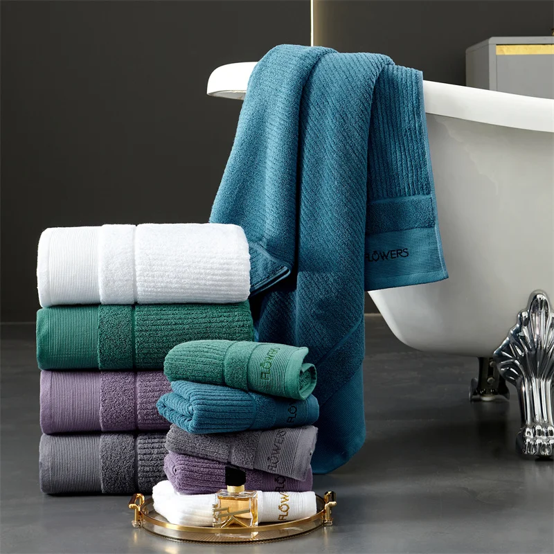Luxury Cotton Towel Set Bundle , Face Bath Towels, Soft and Comfortable Solid White Grey, Hotel,Home Washcloth,