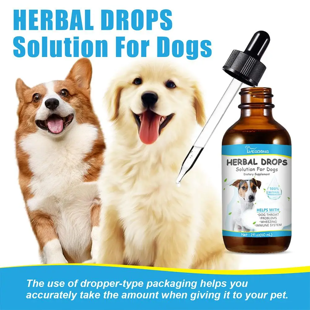 Pet Herbal Drop for Nighttime Cough Relief Safe Natural Formula Cough Throat Symptoms Soothing Calming Essential Oil 60ml