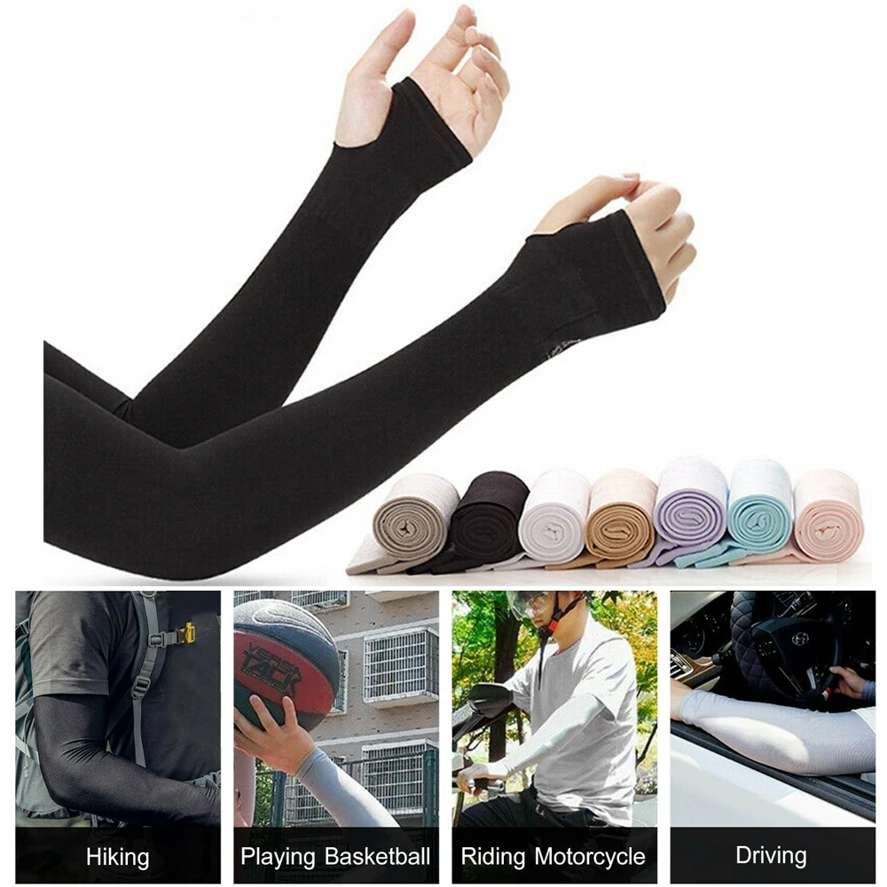 

2Pcs Arm Sleeves Warmers Sports Sleeve Sun UV Protection Hand Cover Cooling Warmer Running Fishing Cycling