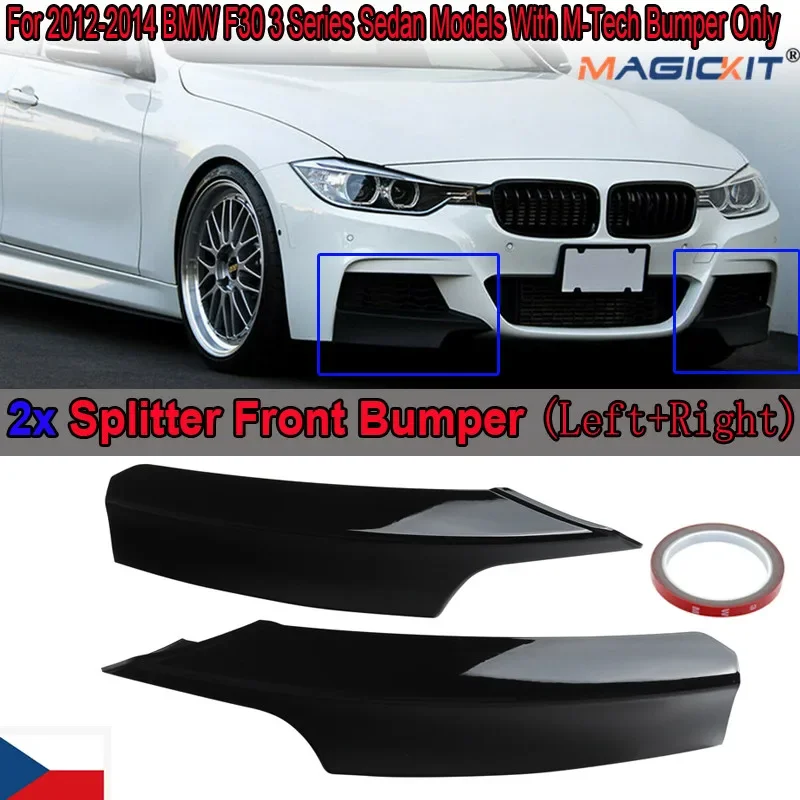 Magickit Sport-Performance Front Flaps Splitter Black Gloss Lip Per Paraurti Bmw F30 F31 M
