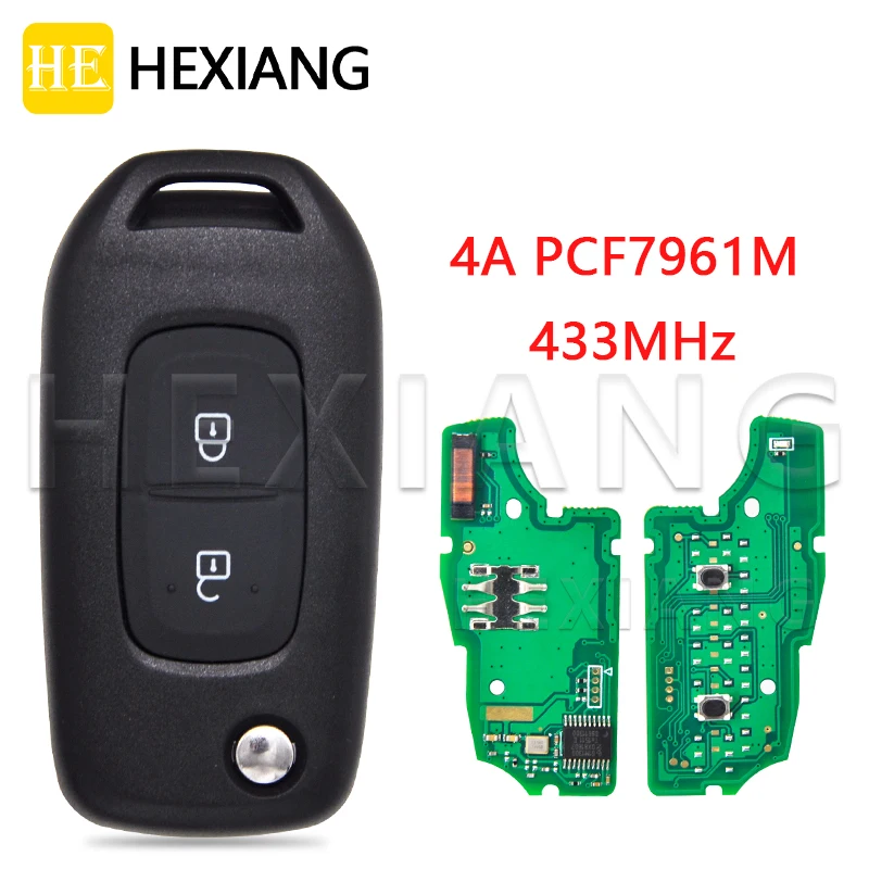 

HE Xiang Car Remote Control Key For Renault Duster Logan 2 Logan II Dacia 2018 2019 2020 4A PCF7961M Chip 433MHz HU136 Flip Key