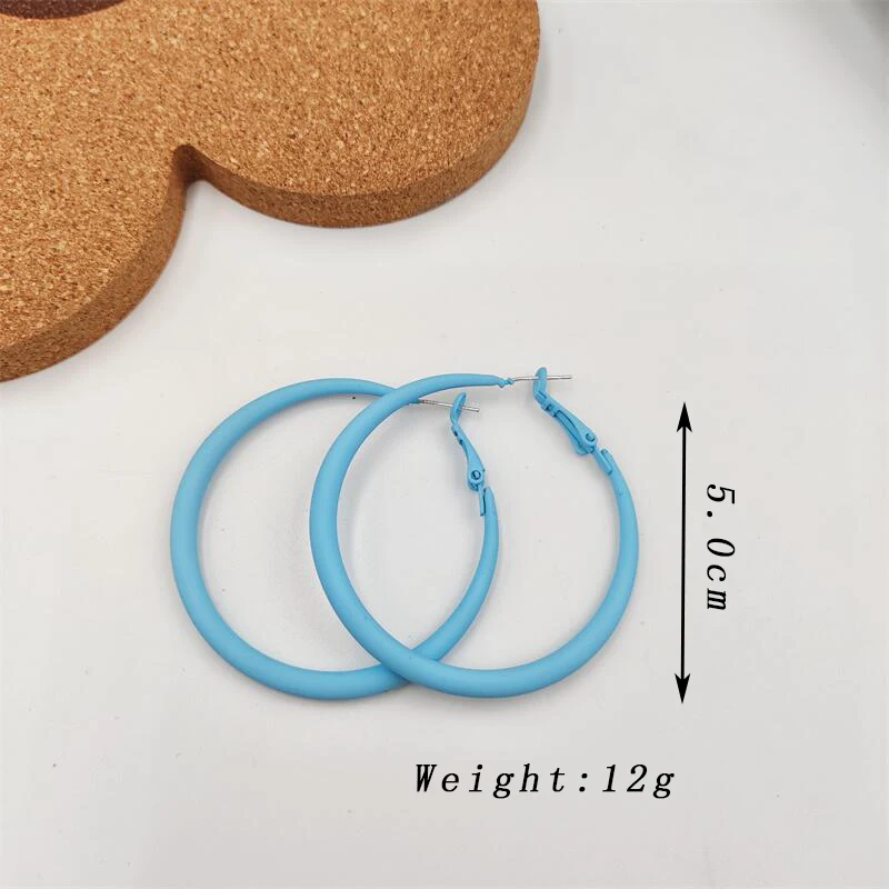 Trendy Runde Kreis Tropfen Ohrringe für Frauen Hochzeit Party Punk Hoop Schmuck Rot Blau Große Geometrie Baumeln Ohrringe – Detail 1