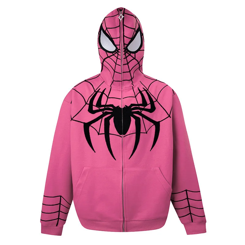 thumbnail image 1 of Sudadera con capucha de Spiderman Y2K para adultos, Sudadera con capucha con bordado gótico, Sudadera con capucha con cremallera, Sudadera con capucha de superhéroe de Anime, sudadera informal de Hip, 1 of 5