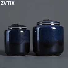 

Creative Home Storage Kitchen Coffee Jars Tea Container For Spices Table Decoration Ceramic Pot With Lid Copper Buckle For Candy