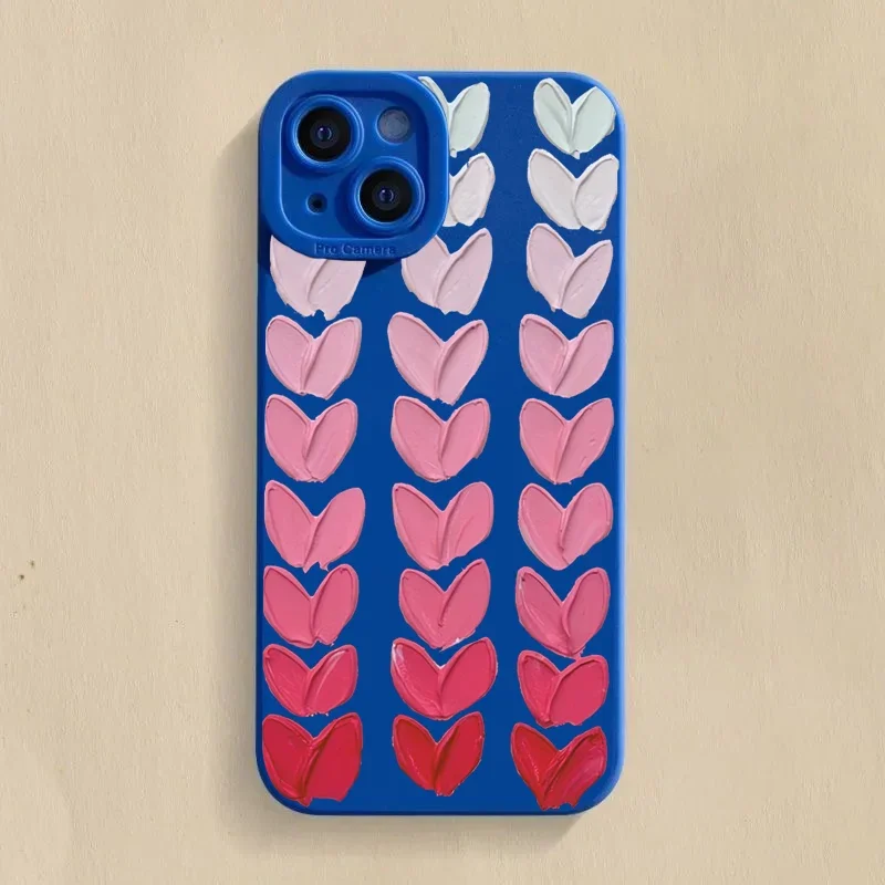 thumbnail image 1 of Funda para teléfono con pintura al óleo y corazón de amor rosa para iPhone 16, fundas para iPhone 14, 15 Pro Max, 11, 12, 13 Mini, XS, XR, X, 7, 8 Plus, SE2, carcasa trasera, 1 of 5