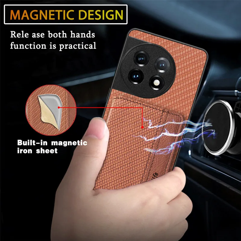 Luxury RFID Blocking Leather Wallet Case with Magnetic Back Cover