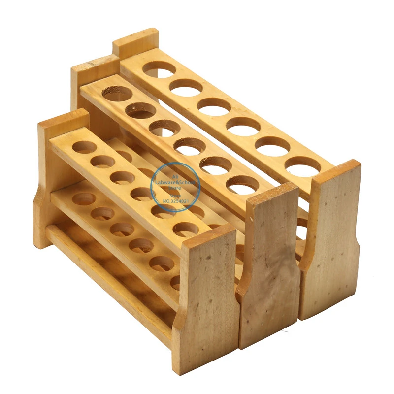 Wooden Test Tube Rack 6 and 12 Holes 10ml 25ml 50ml 100ml wooden test tube rack